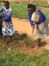 Anitah Working with the Sponsored Children