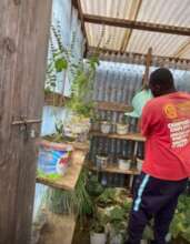 Gard, the Project Manager, works in the greehouse.
