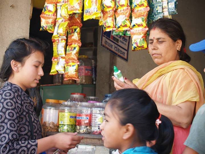 Student during door to door campaign