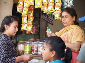 Student during door to door campaign