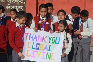 Students expressing their gratitude