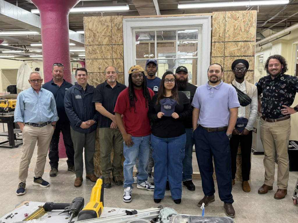 Instructor, students, project photograph