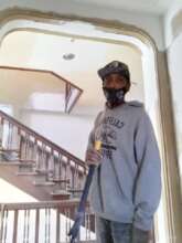 Brandon working at the Plimpton House