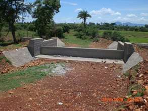 Recently constructed check dam to recharge water