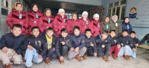 Second graders in thier new winter gear