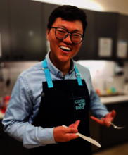RLC's CEO Robert Lee wearing a customized apron