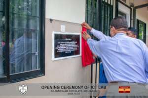 A ribbon cutting and plaque unveiled