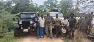 Our field team & farmer after setting up cameras