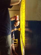 GVI Volunteers getting stuck in with the painting
