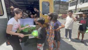 Distribution of meals and relief goods
