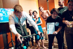 Joe, organizer of the gala, on a cycling challenge