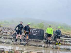 Mountain top in rain