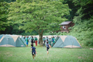 Sleeping in tents for the first time!