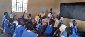 Lots of books and smiles!