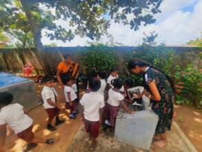 Washing our hands before mealtime