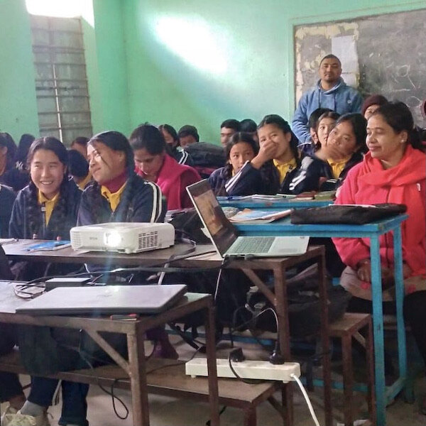 Children learning the perils of Human Trafficking