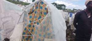 Here is the shelter from what this woman made