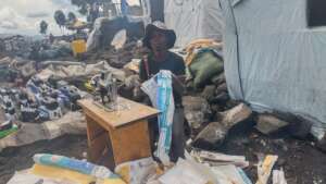 Making plastic shelter for other IDPs
