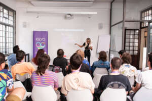 Yasmin Benoit giving a workshop at the Academy