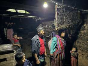 Family home with solar powered light.