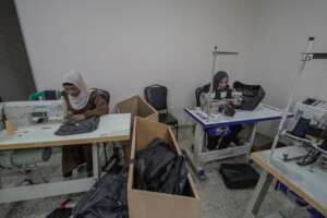 Factory in Gaza that makes school bags