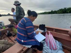 Parrot Counting on a River in Suriname