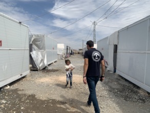 A child playing in Nurdagi container camp