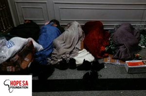 Survivors sleeping on floors