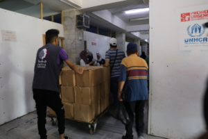 Batch of kits to be distributed in shelter's rooms