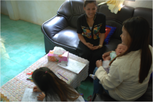 Counselor, SL, baby, and another victim (left)