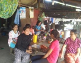Counselor accompanies a survivor for a home visit.