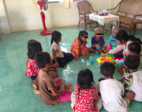 Group play at the shelter