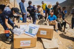 Peace Winds teams distribute solar lights