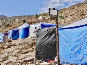 Tents and solar lights