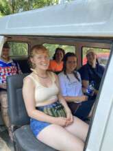 Ilinca and other volunteers getting ready for...