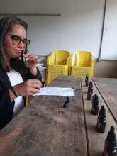 Participant testing different essential oils