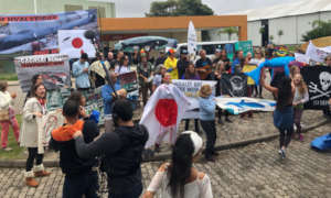 Protesters Just Outside the Meeting Venue