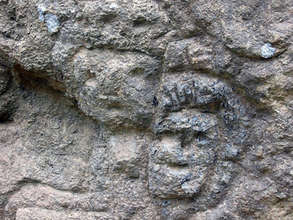 Petroglyphs of faces at El Farallon