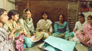Young girls learned sewing at AHD sewing center