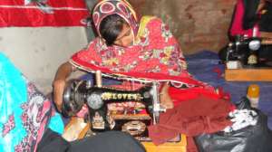 Girl skilled with sewing skills