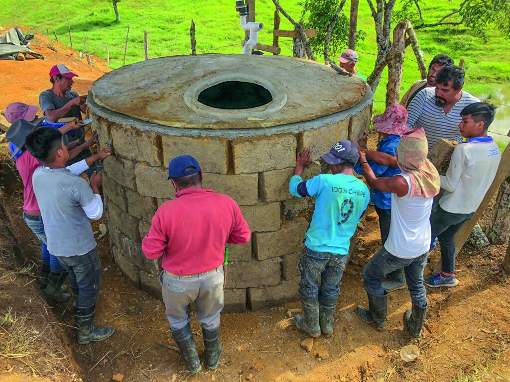 Rain harvest system with local materials