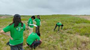 The volunteers were working on-site
