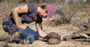 Kelsey with Pangolin, photo credits go to PCRF