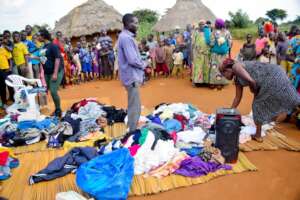 Clothes given out to the families