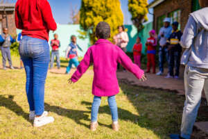 Children having fun in groups