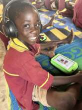 Children learning over tablets