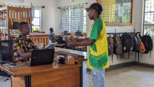 Marko Volunteering at Jifundishe Library