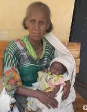Baby Henok and his grandmother