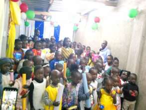 Children receiving gifts