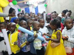 Children receiving gifts
